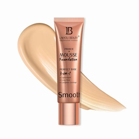 Beauty Mousse Primer Foundation | 3in1 Perfect Base | Lightweight | Long Wear | 30ml (Natural Beige), 30ml