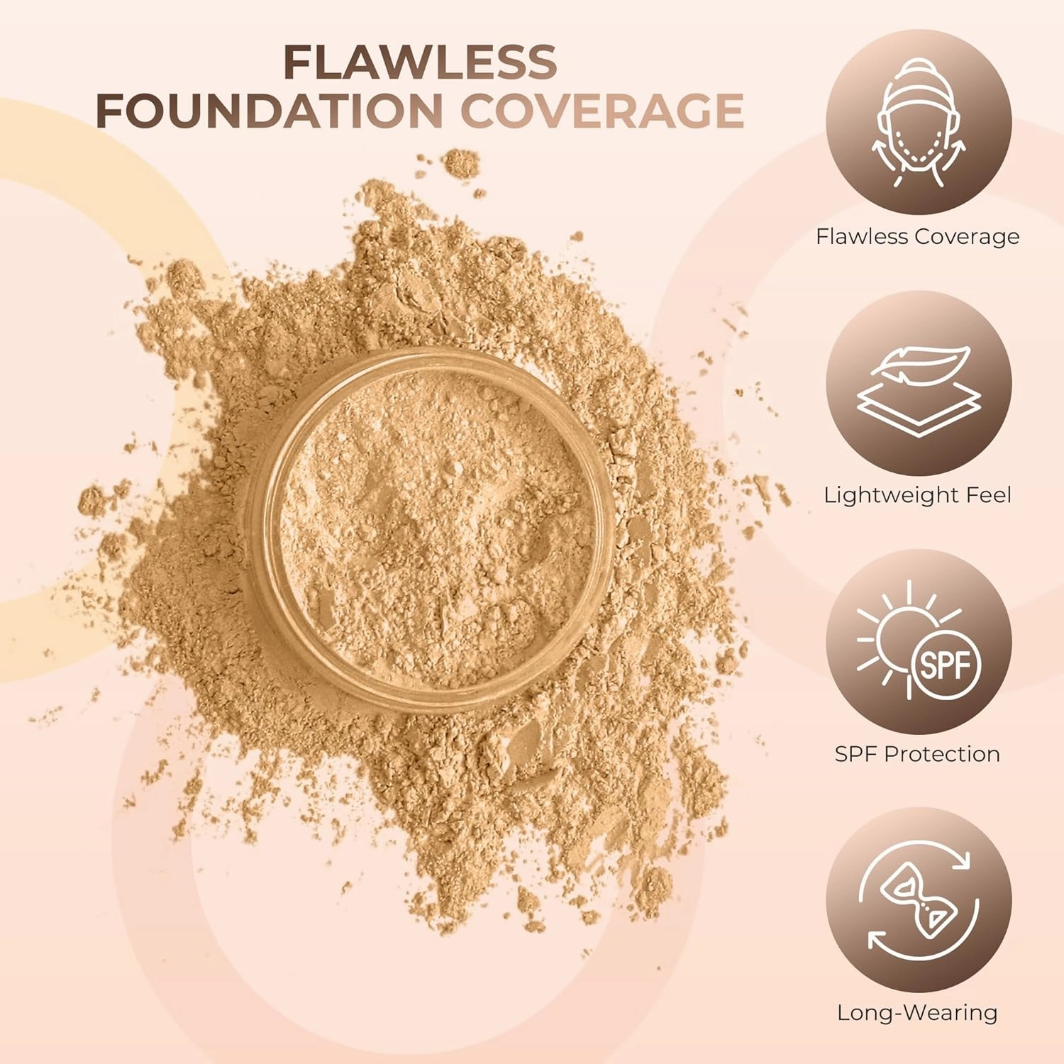 BEIGE FOUNDATION Mineral Makeup (30 gram Jar) Matte Mineral Makeup Loose Powder Foundation – Full Coverage, Natural Finish, Noncomedogenic, SPF 30