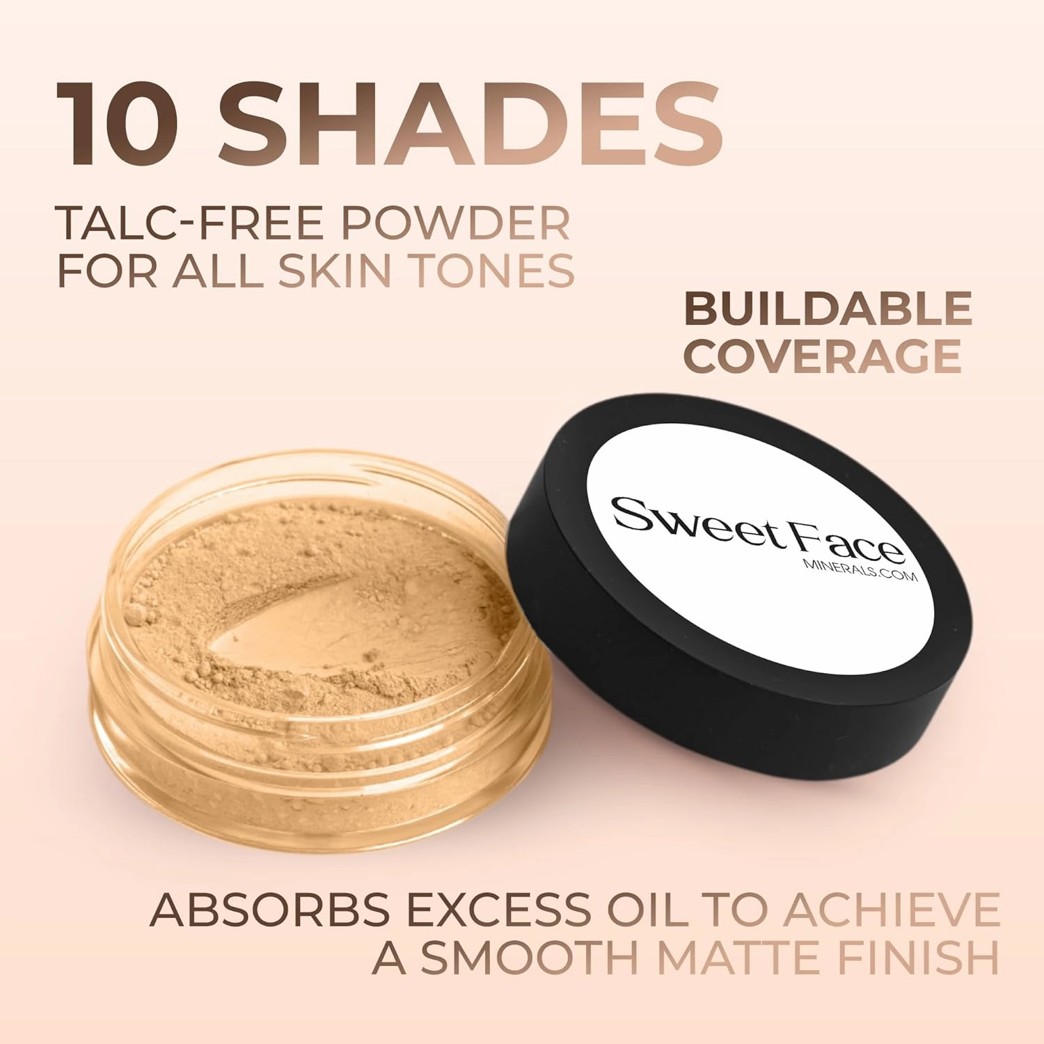 BEIGE FOUNDATION Mineral Makeup (30 gram Jar) Matte Mineral Makeup Loose Powder Foundation – Full Coverage, Natural Finish, Noncomedogenic, SPF 30