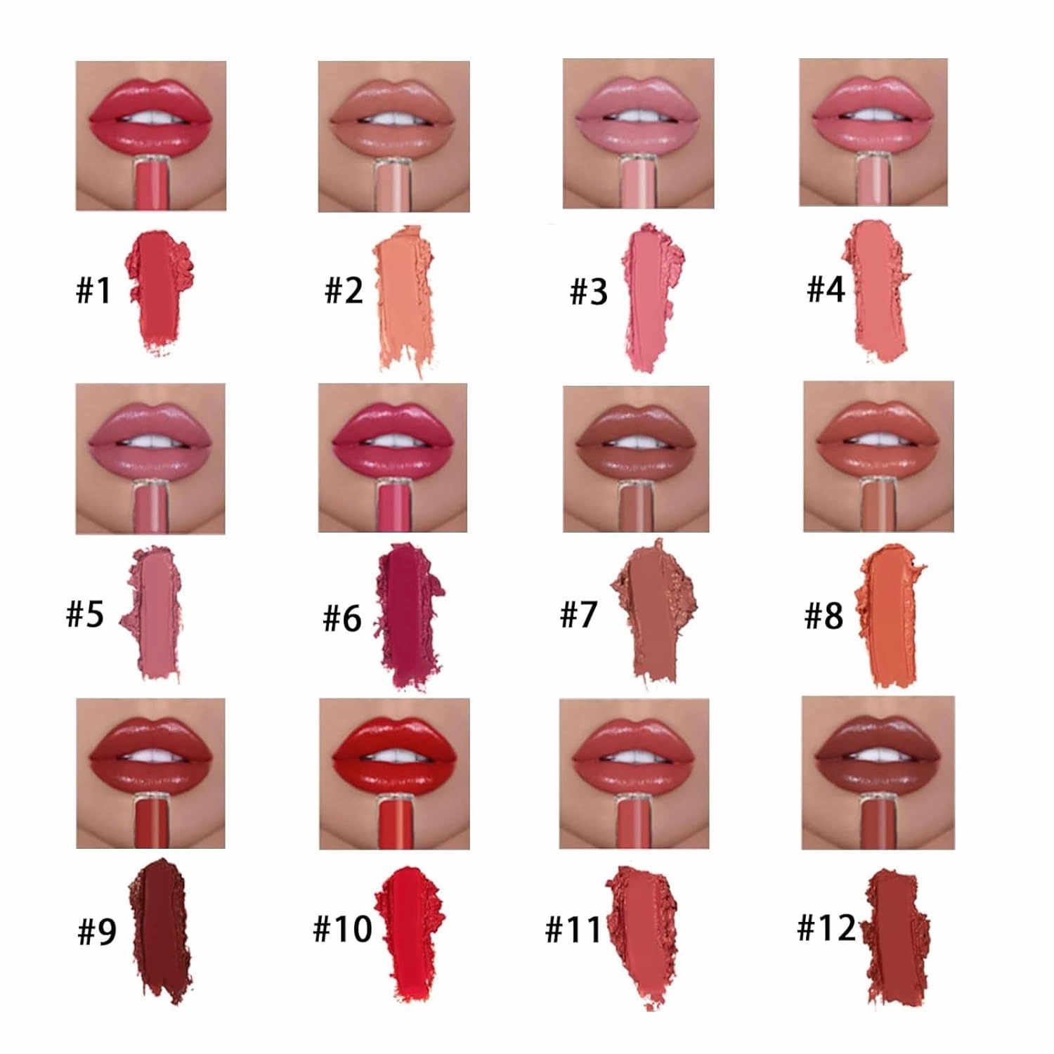 Beryse Lip Stain Oil, 2025 New 12 Colors Lassi Lips Staining Lip Oil, Long-Lasting Moisturizing Lip Oil, Smooth Application, Non-stick to Cup, Create a Natural Color (4PCS-B)