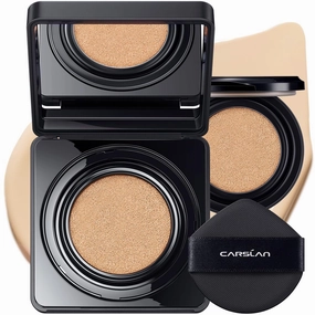 Black Magnet Cushion Foundation - Full Buildable Coverage, Moisturizing, Lightweight, 16H Long-Lasting Glow Looking, Refill Included, 02.Ivory White