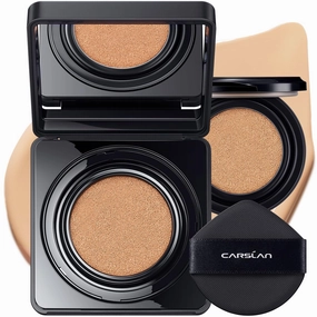 Black Magnet Cushion Foundation - Full Buildable Coverage, Moisturizing, Lightweight, 16H Long-Lasting Glow Looking, Refill Included, 03.Medium Beige