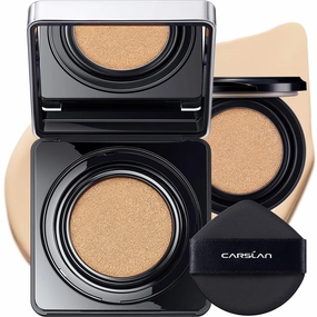 Black Magnet Cushion Foundation - Full Buildable Coverage, Moisturizing, Lightweight, 18H Long-Lasting Glow Looking, Refill Included, K02.Ivory White