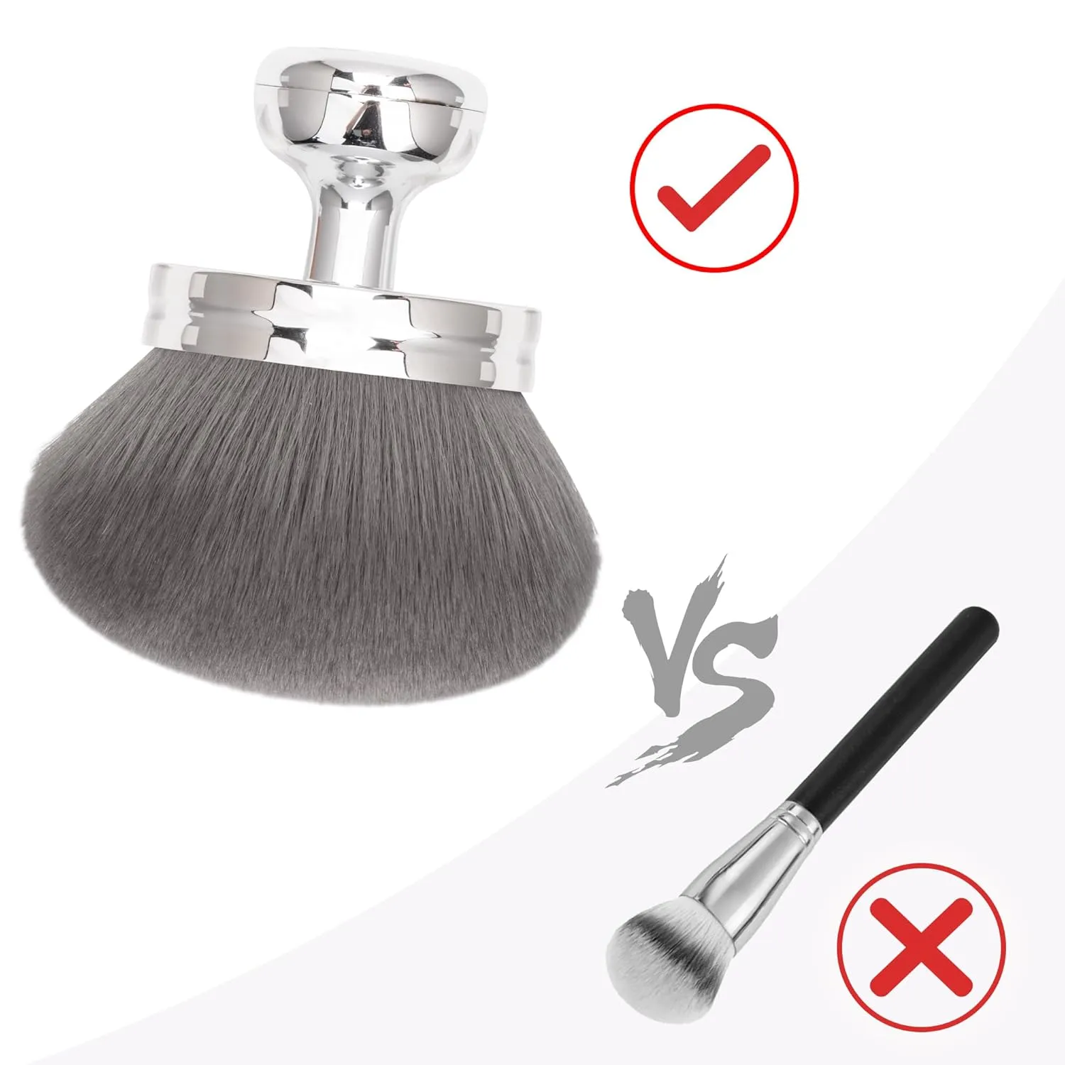 Blend & Blur Extra Large Body Makeup Brush for Self Tanner,Leg Makeup & Bronzer Self Tan Back Applicator, 3.2inch Wide Head Kabuki Brush For Application with Drawstring Bag (Silver)