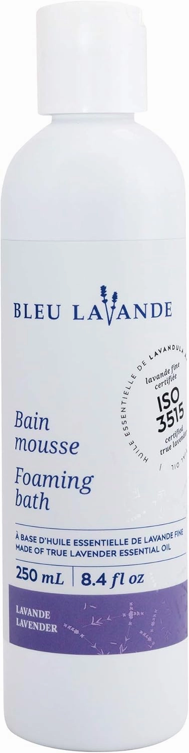Bleu Lavande - Natural Lavender Foaming Bath - Made with Certified Premium & 100% Pure True Lavender Essential Oil - Soothing, Natural, Cruelty-Free and Vegan - No Artificial Fragrances - 8.4 Fl Oz