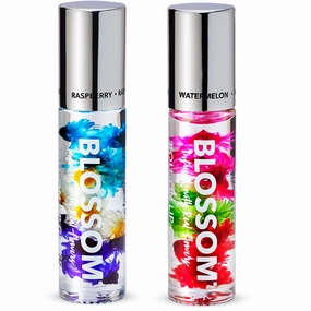 Blossom Scented Roll on Lip Gloss, Infused with Real Flowers, Made in USA, 0.40 fl oz, 2 pack, Raspberry/Watermelon