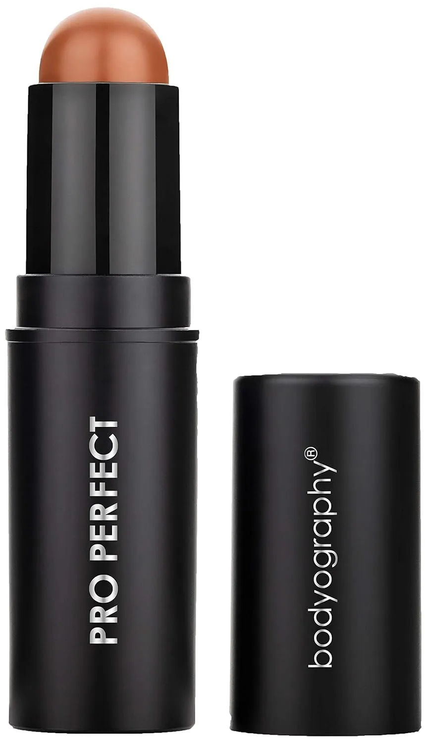 Bodyography Pro Perfect Foundation Stick - Demi-Matte Finish with A Natural Look - Enhancer for Concealing, Highlighting, and Contouring - Vitamin C & E (Espresso)