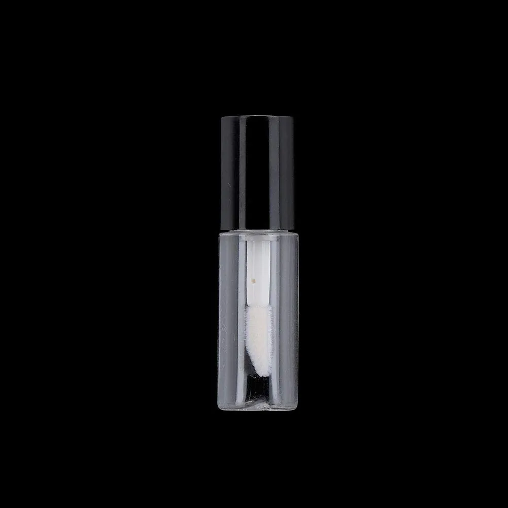 Case of 90 packs, Empty Plastic Clear Lip Gloss Tubes Lip Balm Bottle Container Black Transparent 1.2ML Makeup Tool for Women (90 pcs, Black)