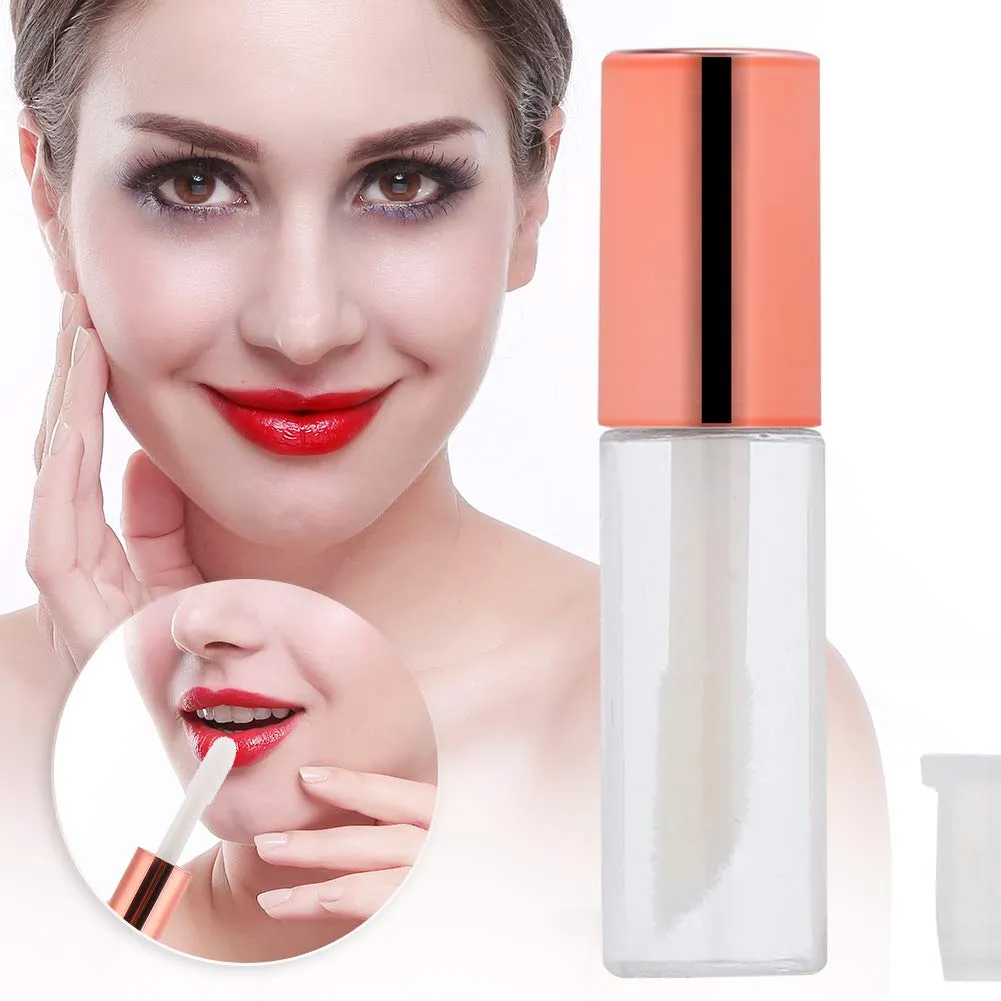 Case of 90 packs, Empty Plastic Clear Lip Gloss Tubes Lip Balm Bottle Container Rose Gold Transparent 1.2ML Makeup Tool for Women (90 pcs, Rose Gold)