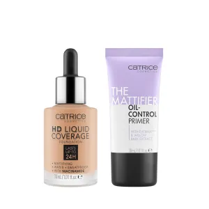 Catrice | HD Foundation 44 & The Mattifier Oil-Control Primer | Full Coverage Makeup | Vegan & Cruelty Free