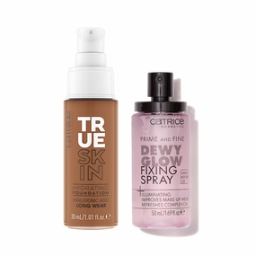 Catrice | True Skin Foundation 92 & Prime & Fine Dewy Glow Spray Bundle | Full Coverage Makeup | Vegan & Cruelty Free