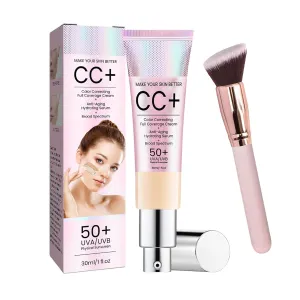 CC  Cream Illumination SPF50 w, CC Cream with spf 50, Hydrating Serum & SPF 50  Sunscreen Radiant Finish 1 fl oz, Luxe Brush Makeup (FAIR)