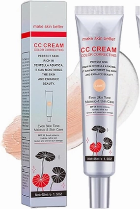 CC Cream Korean Color Matching, Lightweight & Breathable, Hydrating, Radiant Finish, Full Coverage, Suitable for All Skin Types, Light