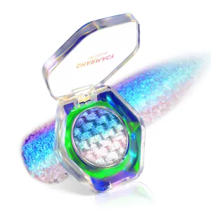 CHARMACY Chameleon Diamond Rainbow Eyeshadow, Multichrome Face Highlighter Palette, Multi-use, Long Lasting, High Pigment, Metallic Glitter Sparkling Eyeshadow Eyes Makeup Highlighter #03