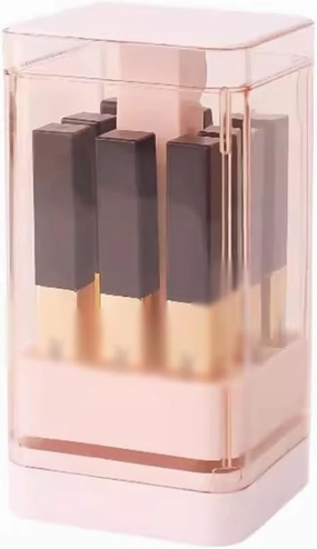 Chic Makeup Holder Clear Lipstick Organizer Acrylic Lipgloss Organizers and Storage Box Display Stand for Toiletries Brushes Lotions Gift Simple Cosmetic Cases (Color : White, Size : B) (Pink Multi)