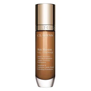 Clarins NEW Skin Illusion Longwear Full Coverage Foundation | Luminous Matte Finish | 24H* Hold and 24H** Hydration | Natural Looking Complexion | Transfer Proof, Sweat Proof and Smudge Proof