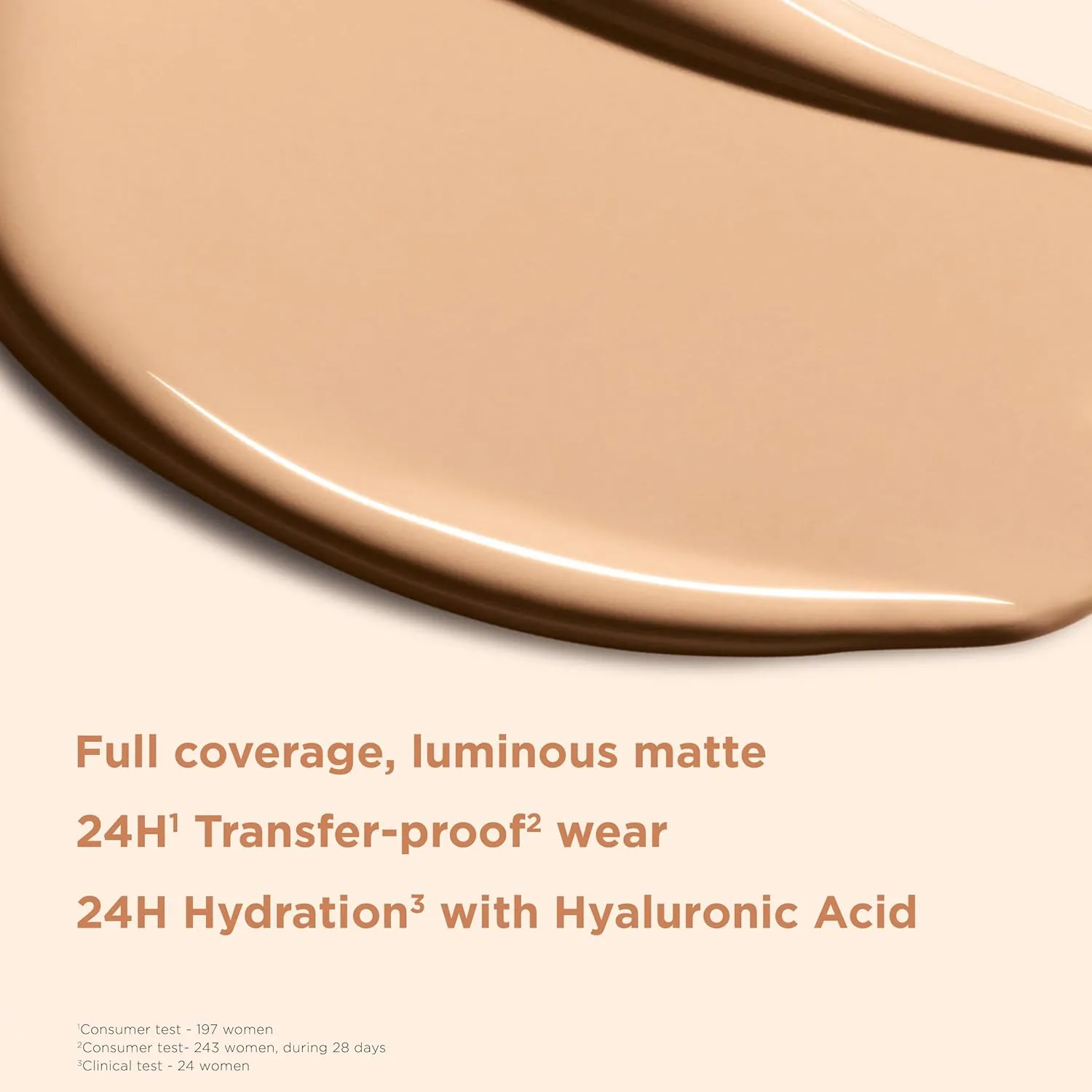 Clarins NEW Skin Illusion Longwear Full Coverage Foundation | Luminous Matte Finish | 24H* Hold and 24H** Hydration | Natural Looking Complexion | Transfer Proof, Sweat Proof and Smudge Proof
