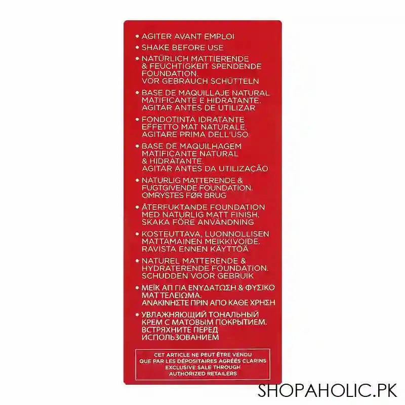 Clarins Paris Skin Illusion Velvet Natural Mattifying & Hydrating Foundation, 100.3N