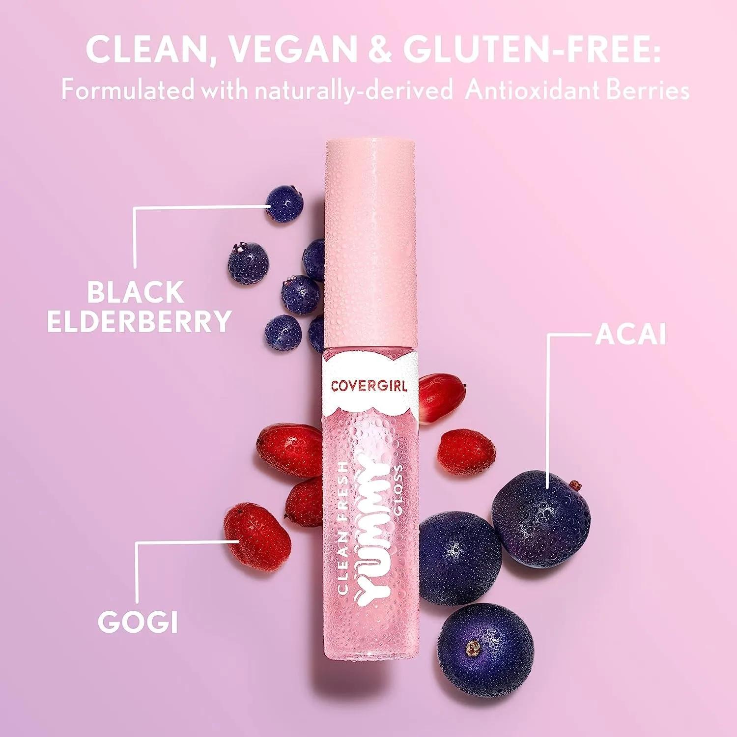 Clean Fresh Yummy Gloss – Lip Gloss, Sheer, Natural Scents, Vegan Formula - Glamingo Pink