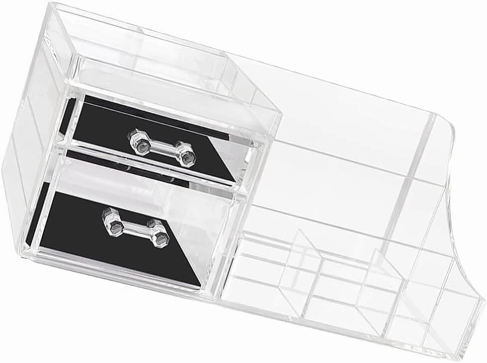 Clear Acrylic Makeup Organizer Multi-Grid Lipgloss Perfume Display Case Acrylic Jewlery Holder Organizer for Cosmetic Lipstick Makeup Brush Eyeliner Bracelet Holder
