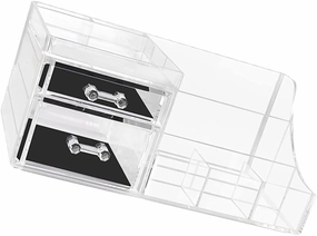 Clear Acrylic Makeup Organizer Multi-Grid Lipgloss Perfume Display Case Acrylic Jewlery Holder Organizer for Cosmetic Lipstick Makeup Brush Eyeliner Bracelet Holder