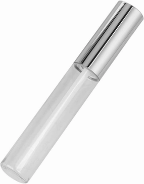 Clear Empty Lipgloss Tube Bottle Set 10ml Refillable Makeup Container Silver Cover for Eyelash Growth Liquid