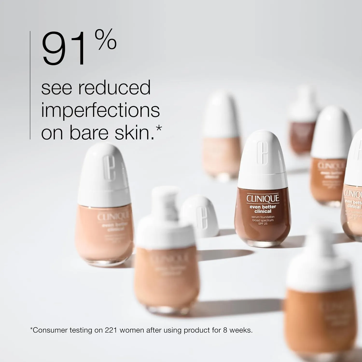 Clinique Even Better Clinical Serum Full Coverage Hydrating Foundation Broad Spectrum SPF 25 With Vitamin C, Salicylic Acid   Hyaluronic Acid For Oily Skin Types