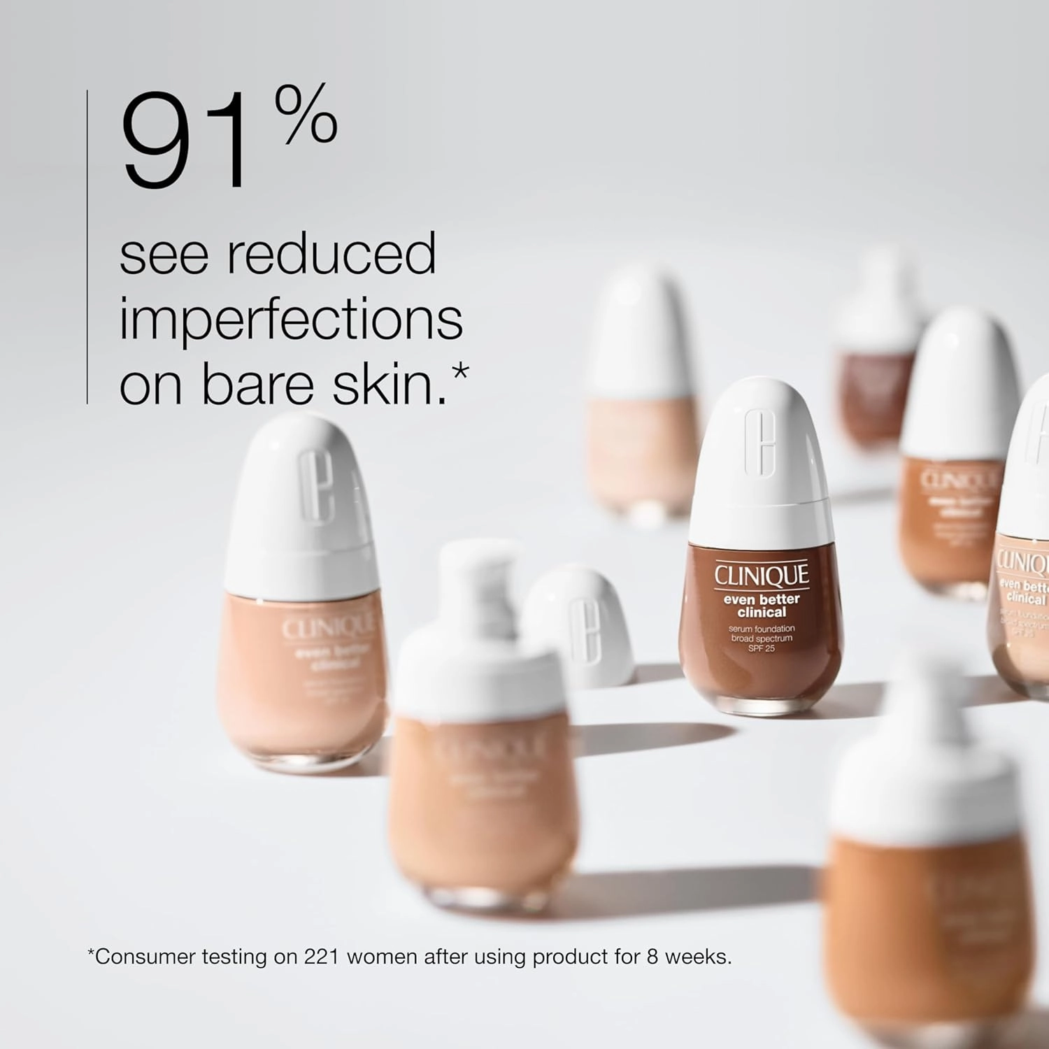 Clinique Even Better Clinical Serum Full Coverage Hydrating Foundation Broad Spectrum SPF 25 With Vitamin C, Salicylic Acid   Hyaluronic Acid For Oily Skin Types