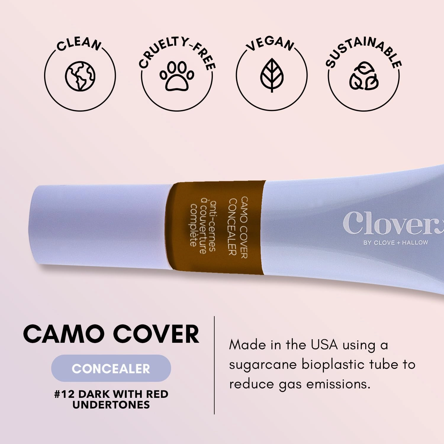 Clover Camo Cover Face & Under Eye Concealer Cruelty-Free & Vegan Natural Makeup