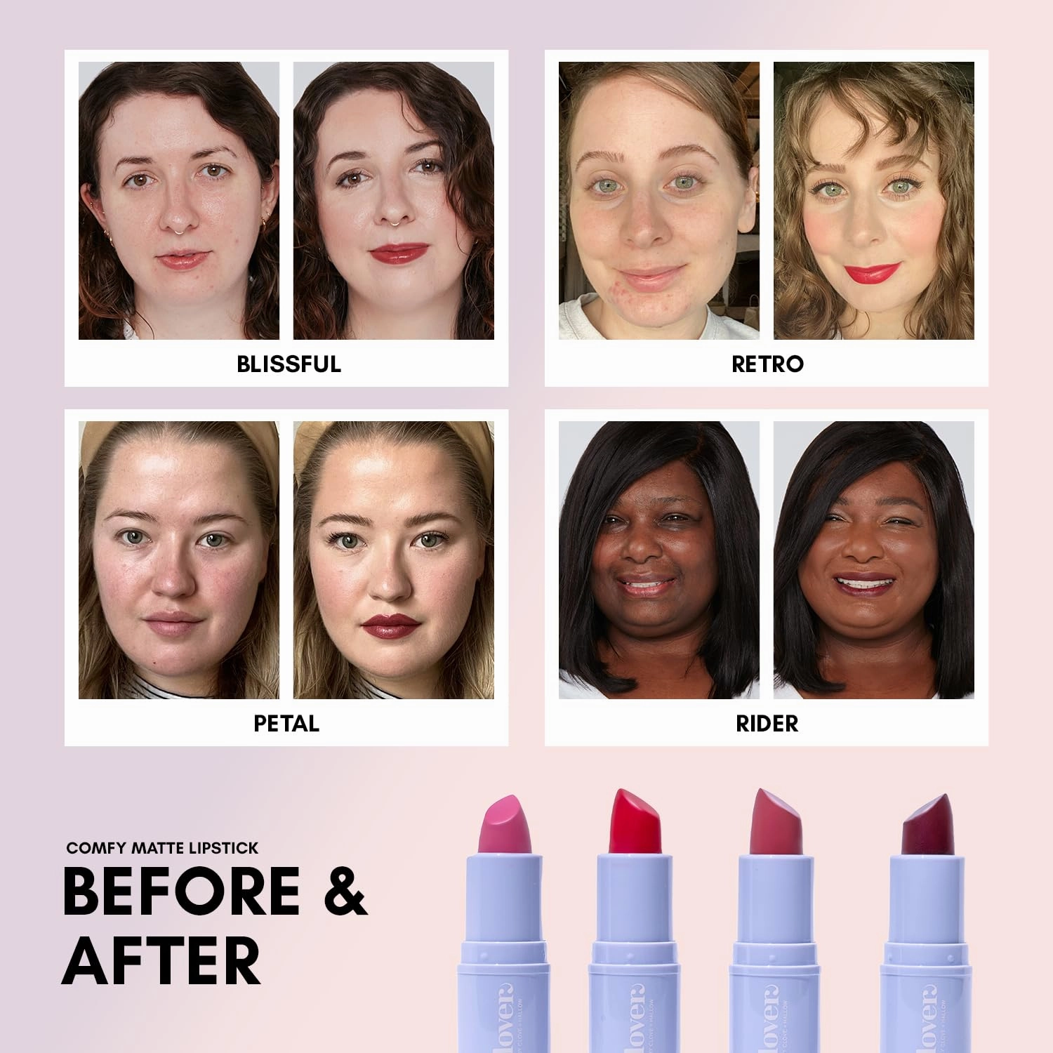 Clover Comfy Matte Lipstick | Non Drying Lipstick, Moisturizing And Lightweight, High Pigmented Lipstick | Cruelty-Free & Vegan Lip Makeup | Shade - Bunny