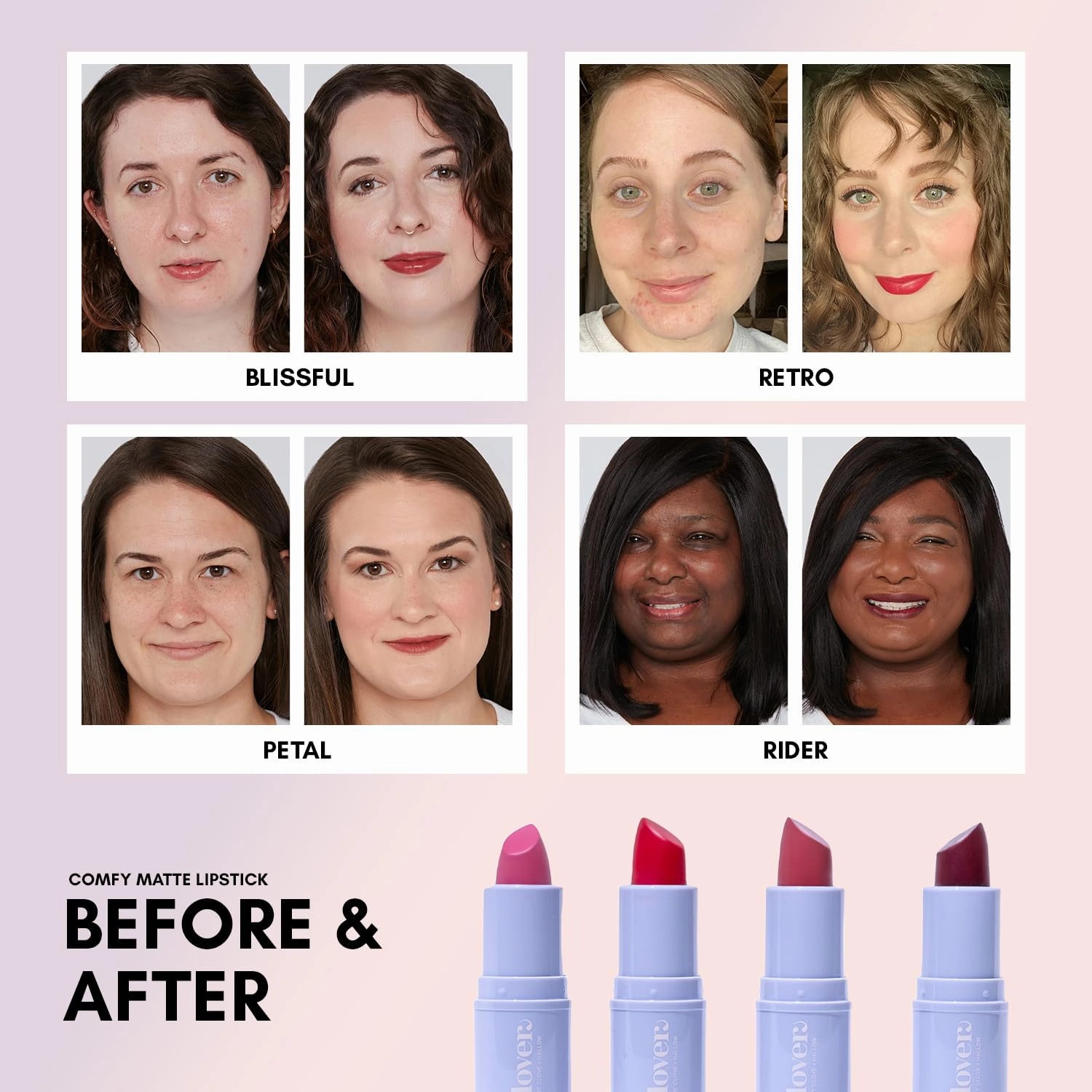 Clover Comfy Matte Lipstick | Non Drying Lipstick, Moisturizing And Lightweight, High Pigmented Lipstick | Cruelty-Free & Vegan Lip Makeup | Shade - Rider