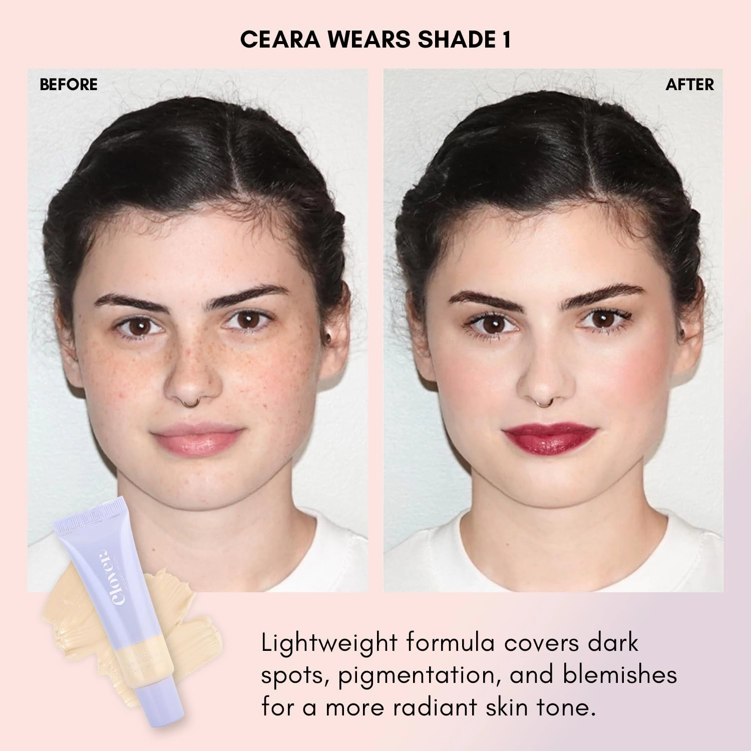 Clover Skin Is In Serum Foundation | Hydrating Face Serum, Lightweight Foundation, Cruelty-Free & Vegan | With Squalane And Sunflower Seed Wax | 30 ml - Shade 01 (Ultra Fair)