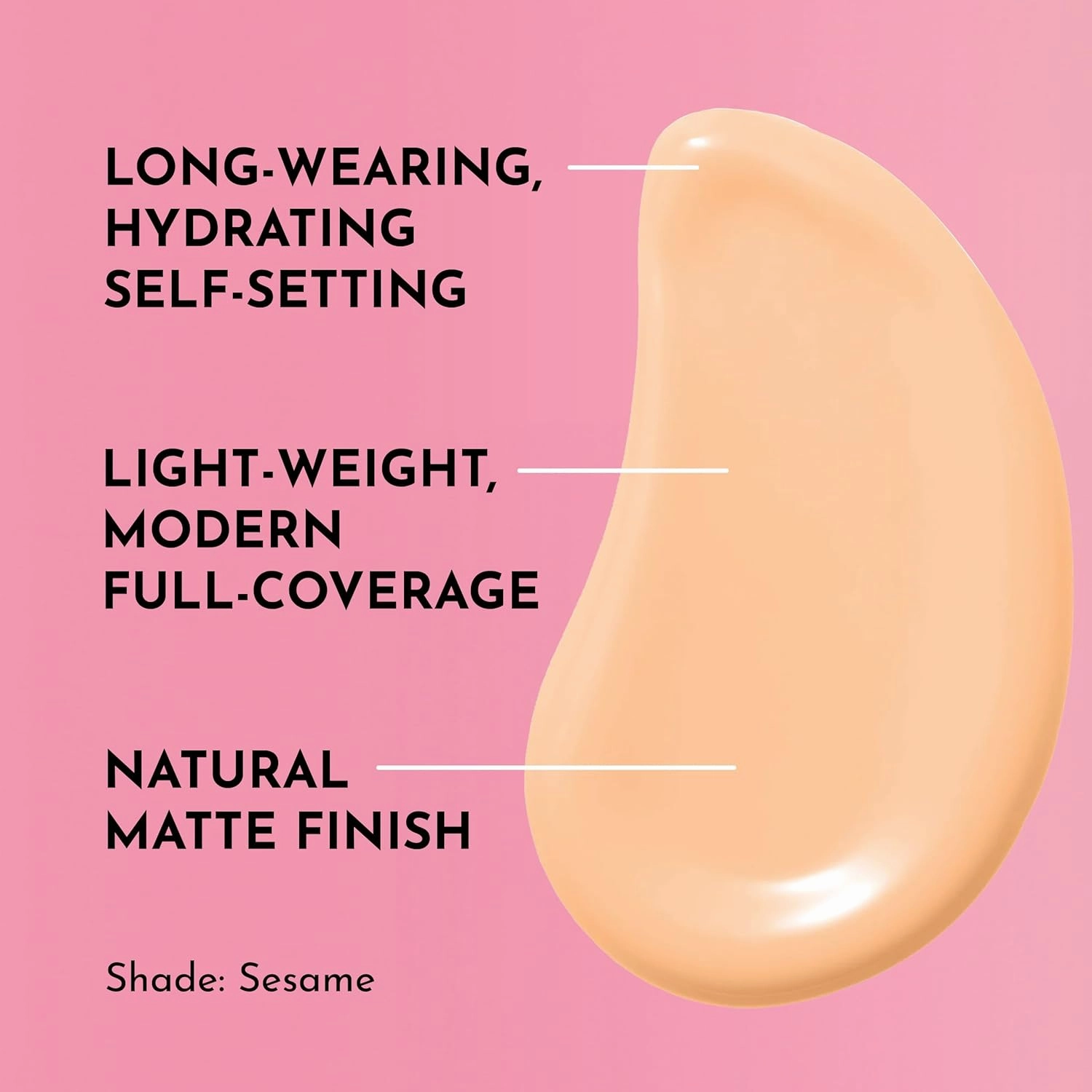 Conseal The Deal Long-Wear Full-Coverage Foundation - Sesame - Premium Self-Setting Foundation Powered by Natural Ingredients to Provide a Natural, Weightless Finish