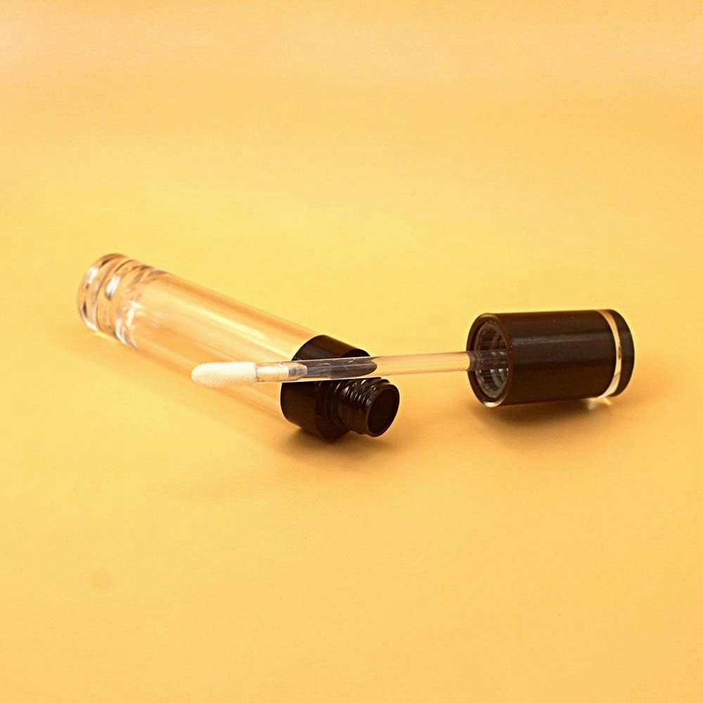 COSIDEA 26 pcs Refillable Empty 8ml Lip Gloss Tubes with clear Wand，Round black Lipgloss Containers，DIY cosmetic packing Container Bulk Wholesale