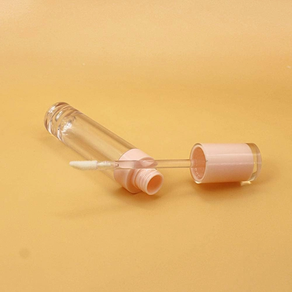 COSIDEA 26 pcs Refillable Empty 8ml Lip Gloss Tubes with clear Wand，Round Pink Lipgloss Containers，DIY cosmetic packing Container Bulk Wholesale