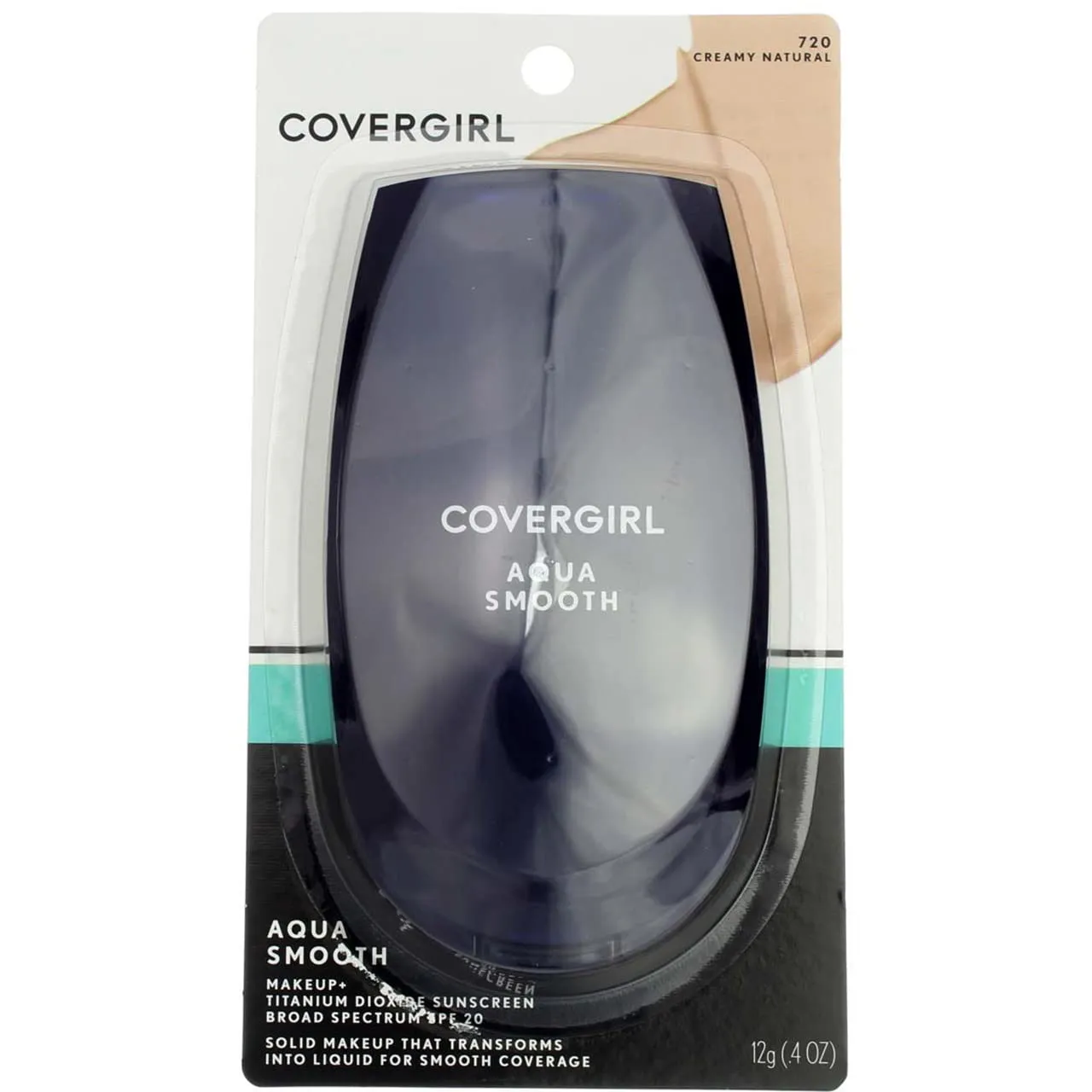 CoverGirl Smoothers AquaSmooth Compact Foundation, Creamy Natural [720] 0.40 oz (Pack of 3)