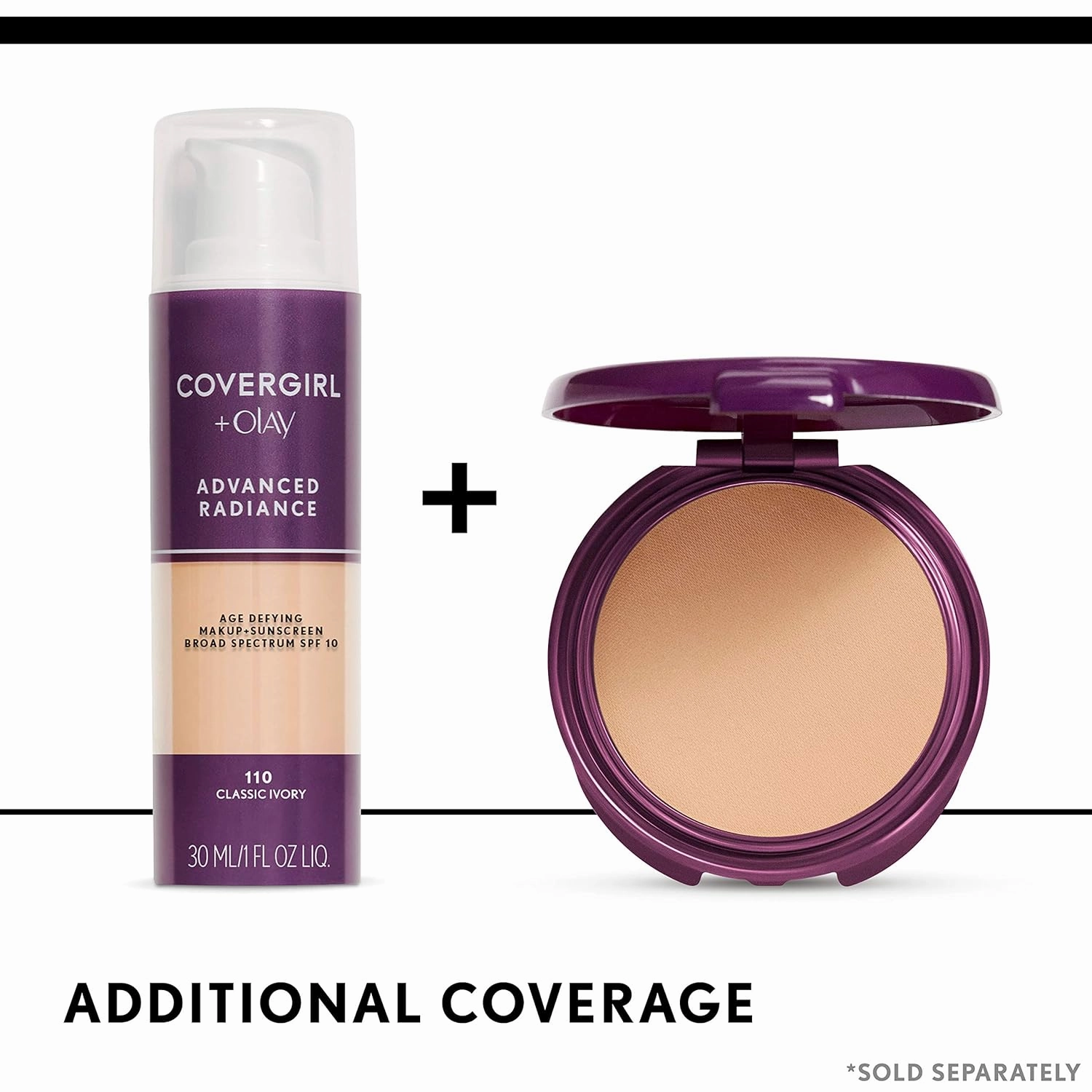 COVERGIRL Advanced Radiance Age-Defying Foundation Makeup, Buff Beige, 1 oz (Packaging May Vary) (Pack of 2)