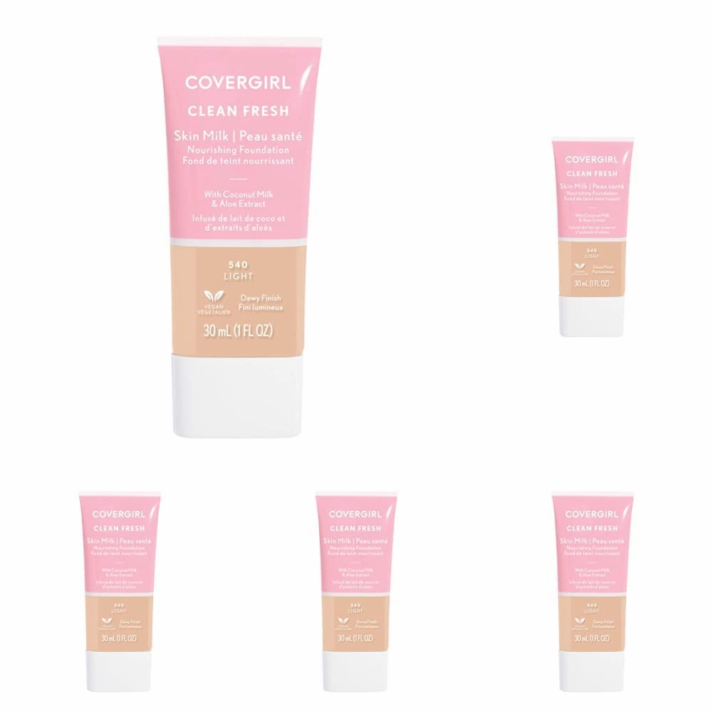 COVERGIRL, Clean Fresh Skin Milk Foundation, Light, 1 Fl Oz (Pack of 5)