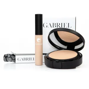 Cream Concealer (Light)   Dual Powder Foundation (Light Beige)   Cosmetic Travel Bag