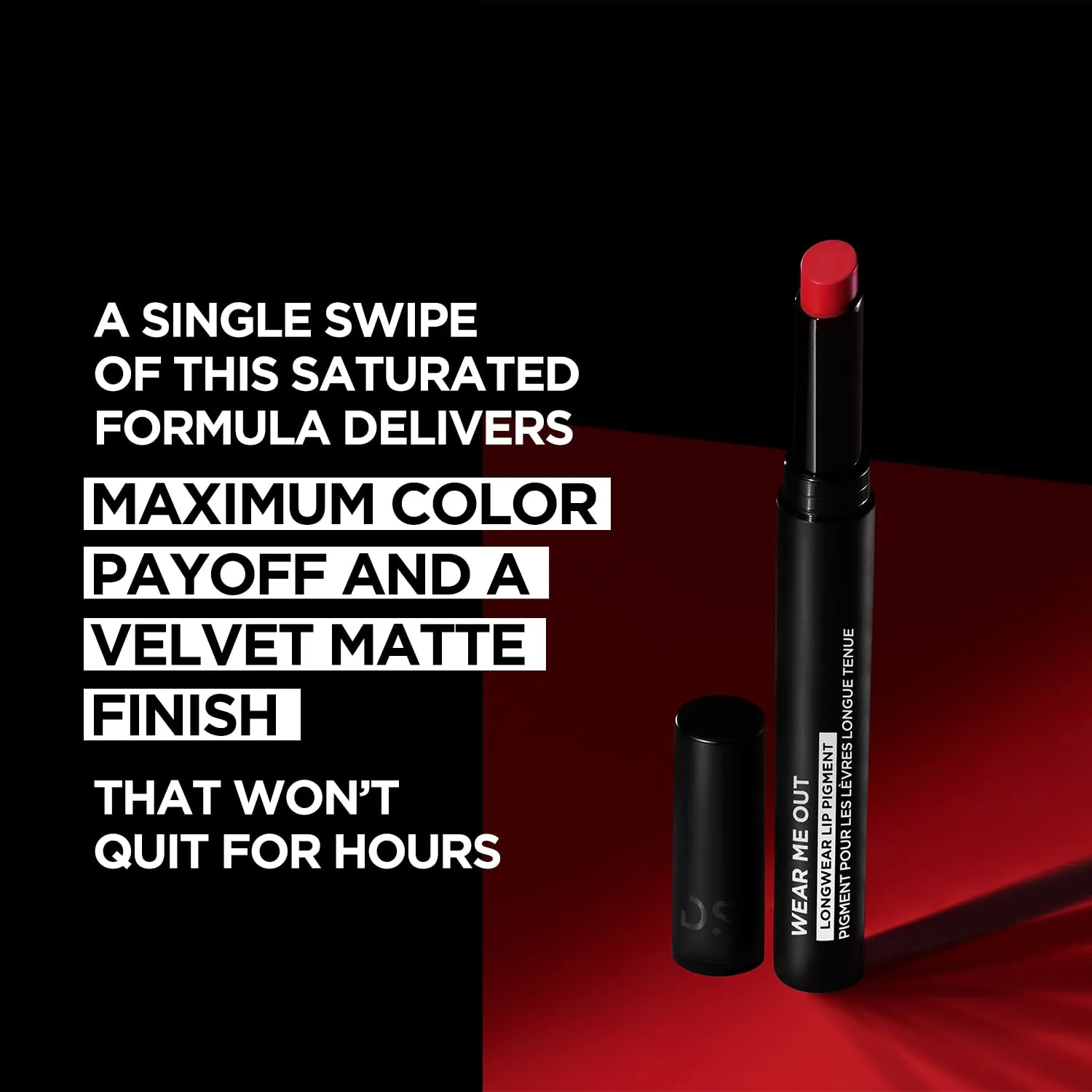 Deck of Scarlet - Wear Me Out Longwear Lipstick, Matte Finish with Moisturizing Vitamin E and Jojoba Seed Oil - Risque