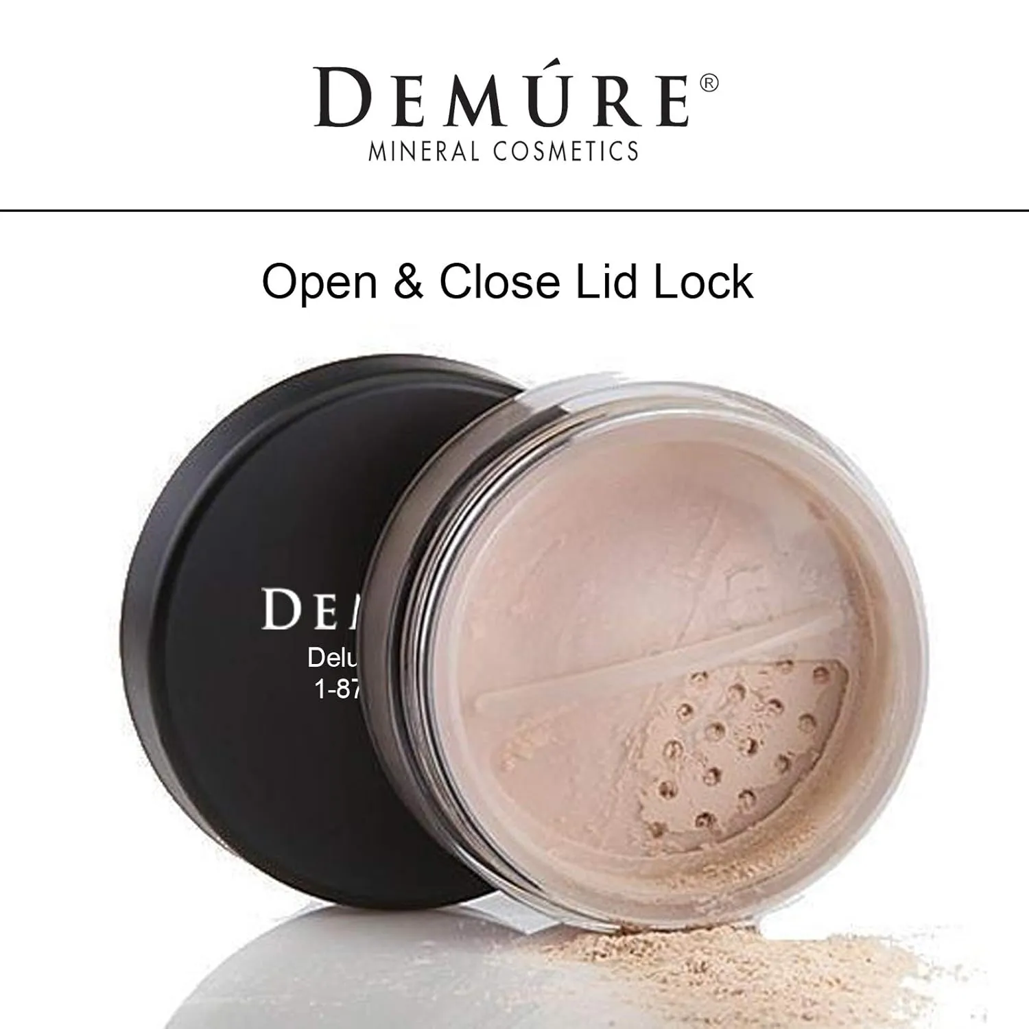 Demure Medium Foundation Powder, Loose Face Powder - Natural Makeup with Pure Crushed Minerals