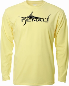 Denali Men's Marlin Logo Tournament Teaser UPF 50  Long Sleeve T-Shirt, UV Protection, Quick Dry Fisherman's Shirt