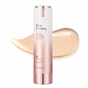 Deoproce Rice Collagen Firming Foundation No. 21 Light Beige | SPF50  PA   | Anti-Aging, Hydrating, Medium to Full Coverage | Smooth, Radiant Finish | 50g