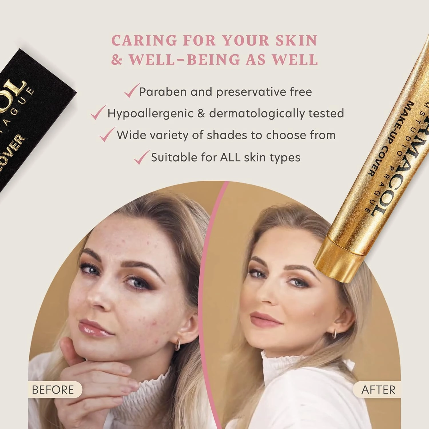 Dermacol - Full Coverage Foundation, Liquid Makeup Matte Foundation with SPF 30, Waterproof Foundation for Oily Skin, Acne, & Under Eye Bags, Long-Lasting Makeup Products, 30g, Shade 213