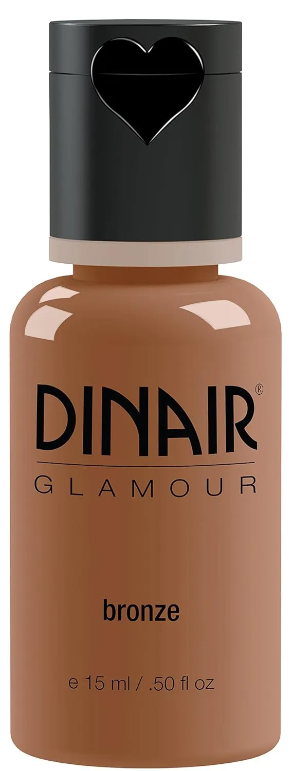 Dinair Airbrush Makeup Foundation | Bronze | GLAMOUR: Natural, Light coverage, Matte 1/2 oz.
