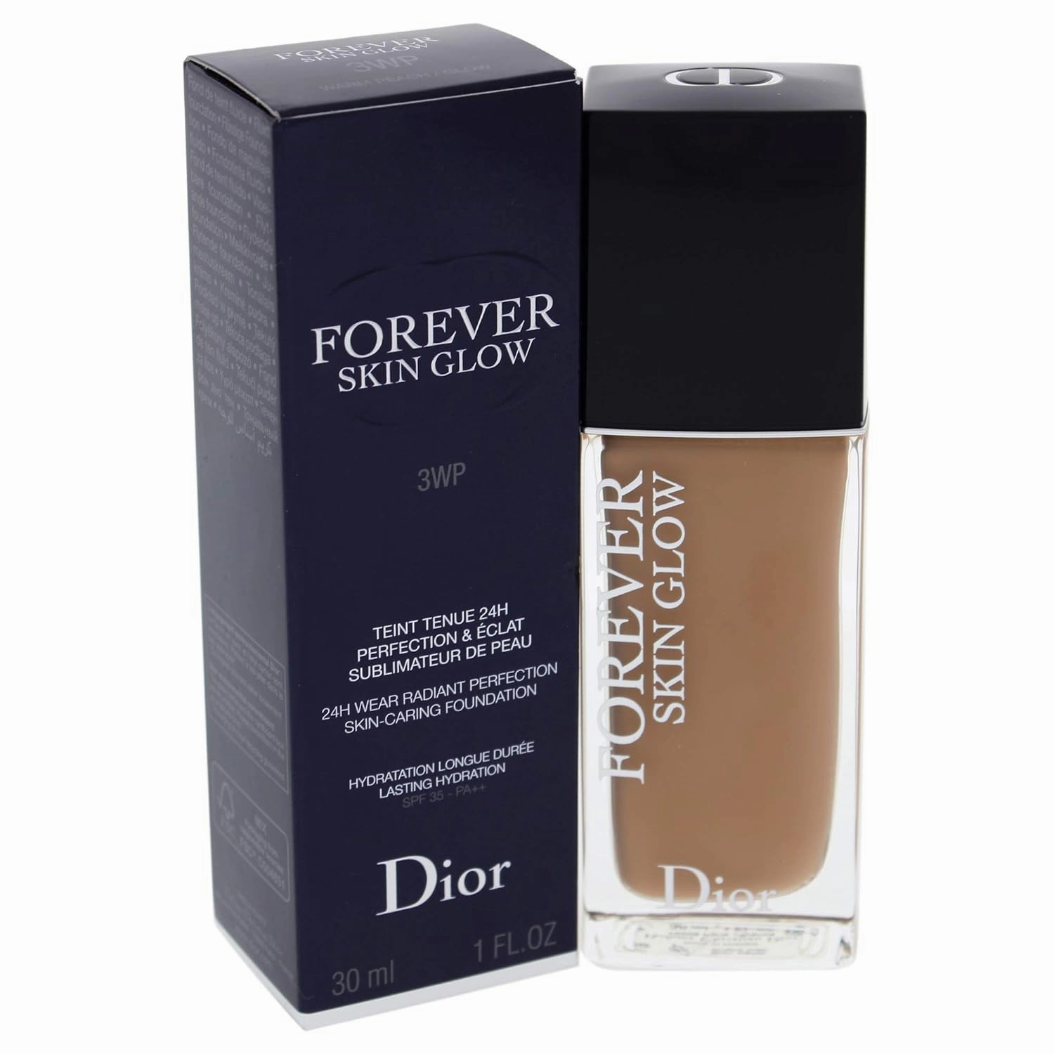 Dior Forever by Christian Dior Skin Glow 24h Skin Caring Foundation 3wp Warm Peach/glow Spf 35, 1.0 Ounce