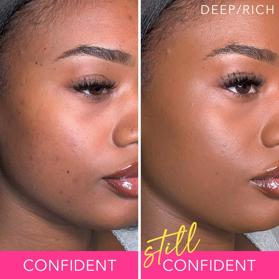 Doll 10 Peptide Bounce Balm Foundation™ – Hydrating, Age-Defying Foundation for Older Women, All Skin Types – Vegan, Clean, Natural, Medium Buildable Coverage, Blurs Fine Lines - [Deep/Rich]