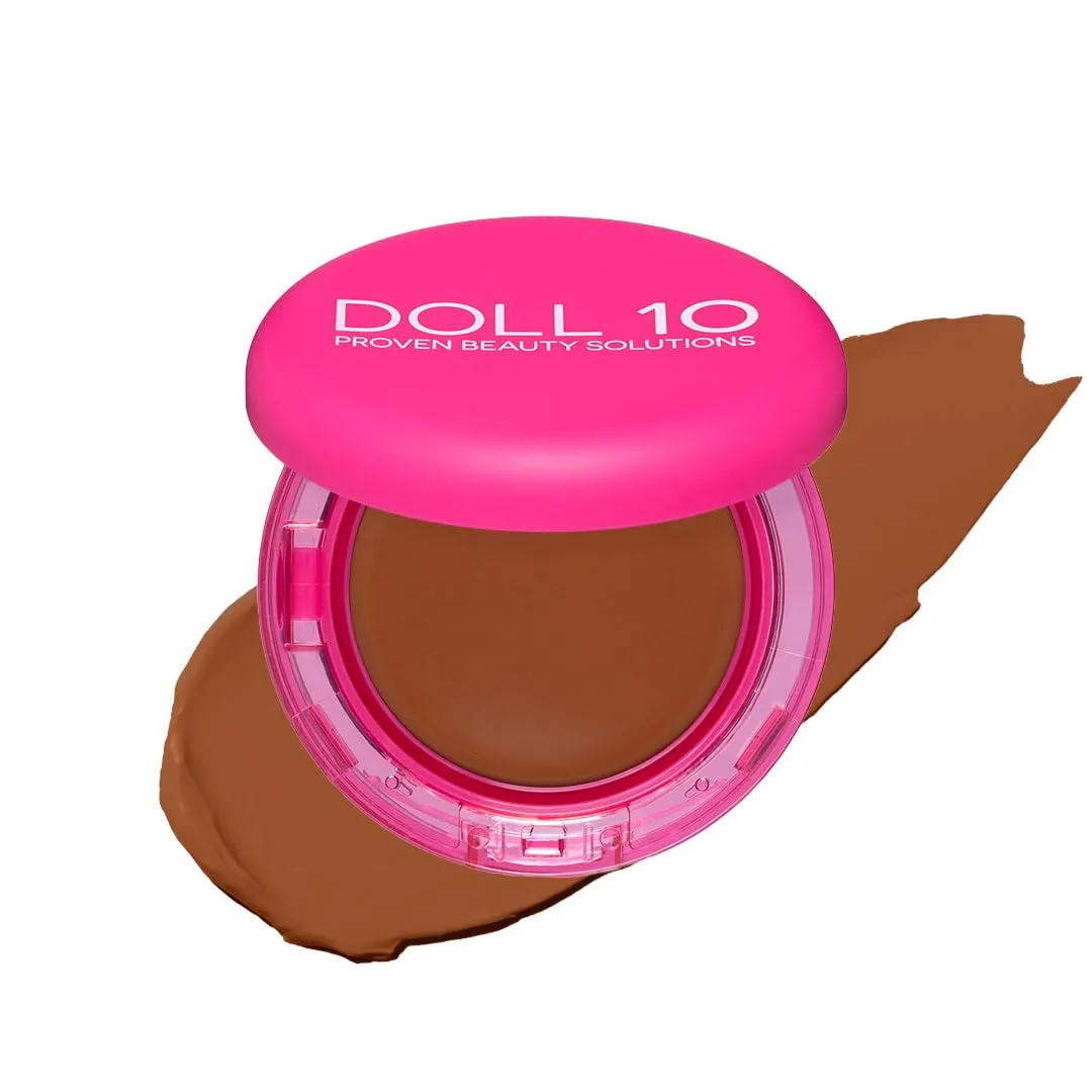 Doll 10 Peptide Bounce Balm Foundation™ – Hydrating, Age-Defying Foundation for Older Women, All Skin Types – Vegan, Clean, Natural, Medium Buildable Coverage, Blurs Fine Lines - [Deep/Rich]