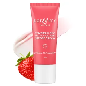 D.OT & KE.Y Strawberry Dew Strobe Cream For Face Skin Radiance Cream | Moisturizer & Highlighter For Face | For Dewy Glazed Instant Glow | Boosts Hydration | For All Skin Types | For Women & Men