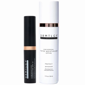 DRMTLGY Makeup Minimalist Duo SPF Bundle - Medium: Luminous Eye Corrector SPF 41 Fair & Anti-Aging Tinted Moisturizer with SPF 46
